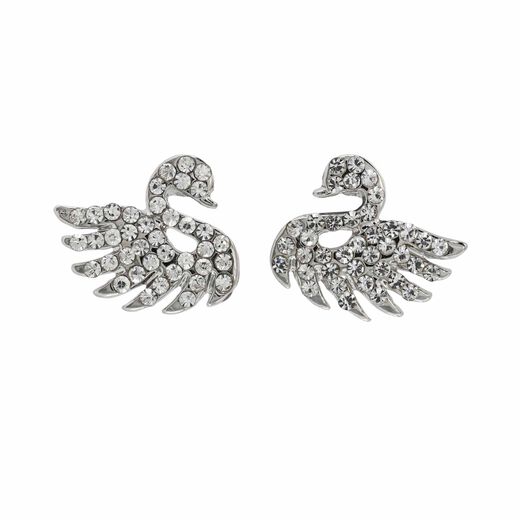 Sparkling swan stud earrings